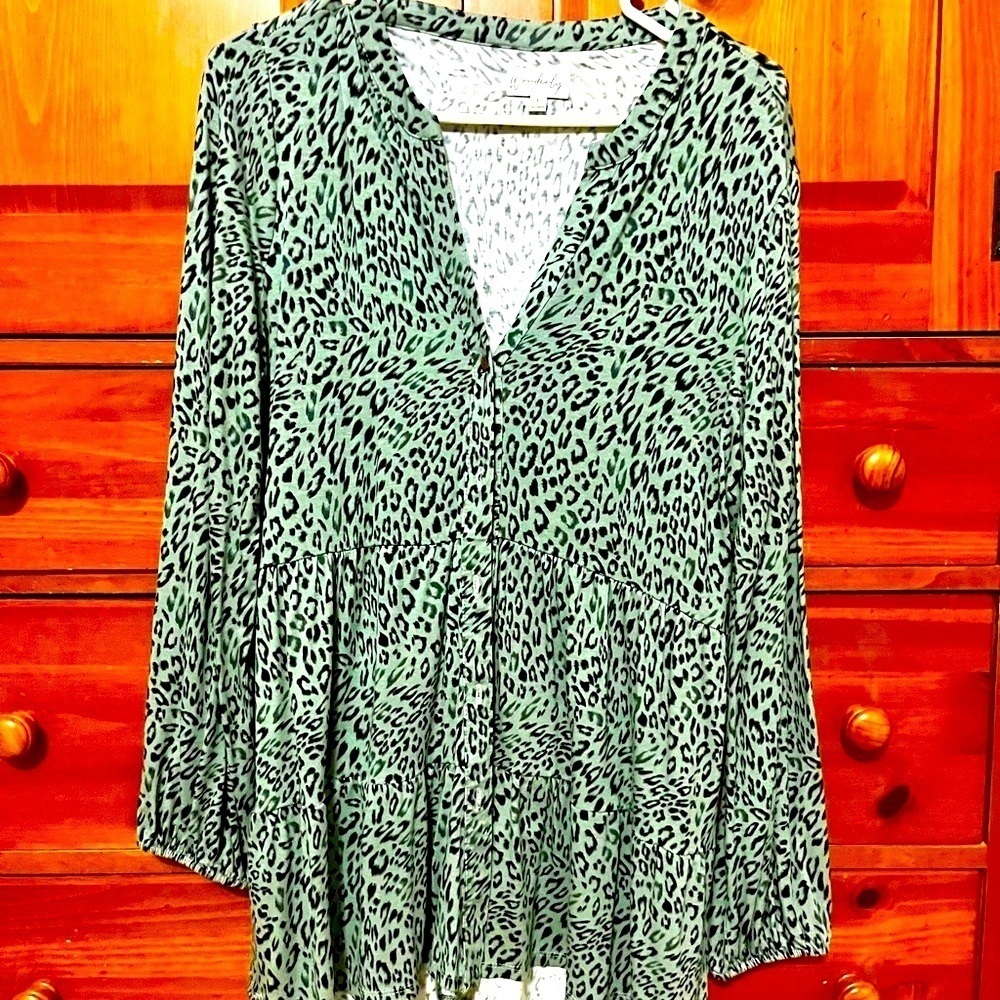 Wonderly Animal Print Blouse Large